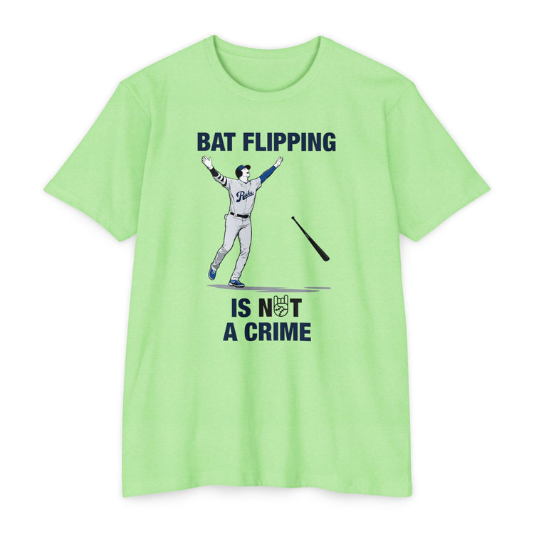 Bat Flipping Is Not A Crime Tee - Rake Baseball Company - RAKE BASEBALL | BASEBALL T-SHIRT | BASEBALL CLOTHING | GOOD VIBES ONLY