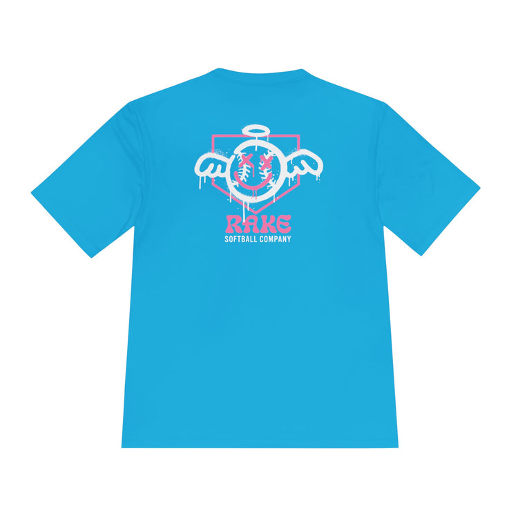 She Angel Drip Softball Dry Fit Tee - Rake Baseball Company - RAKE BASEBALL | BASEBALL T-SHIRT | BASEBALL CLOTHING | GOOD VIBES ONLY