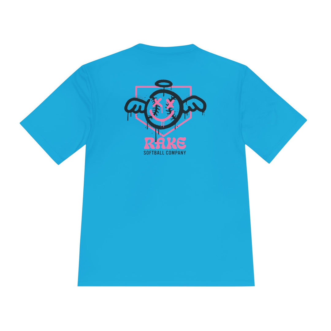 She Angel Drip Softball Dry Fit Tee - Rake Baseball Company - RAKE BASEBALL | BASEBALL T-SHIRT | BASEBALL CLOTHING | GOOD VIBES ONLY