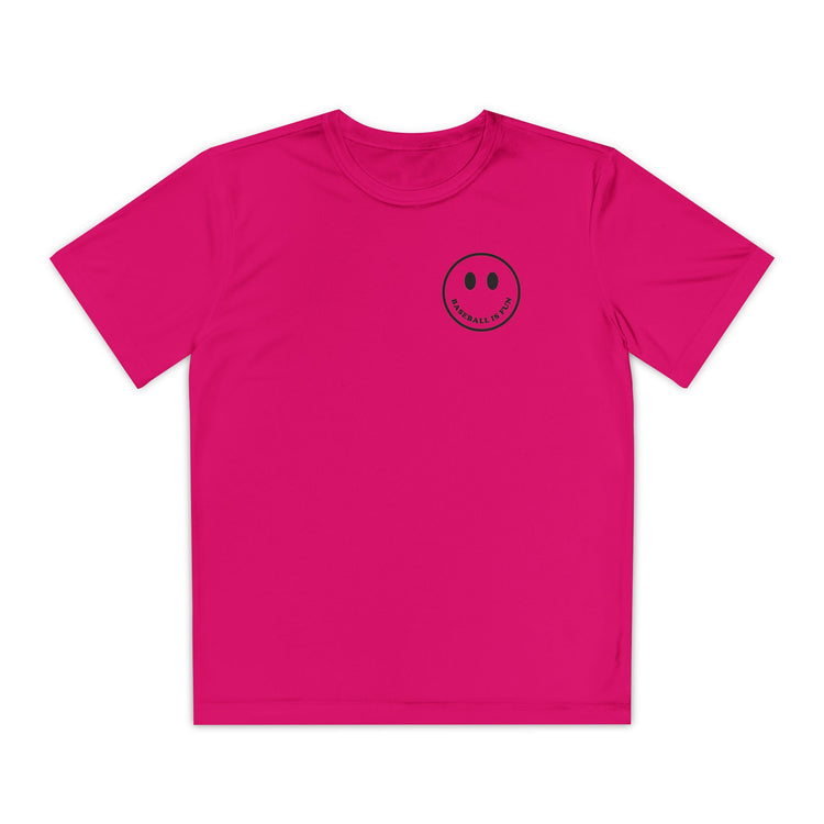 Kids Baseball Is Fun Dry Fit Tee - Rake Baseball Company - RAKE BASEBALL | BASEBALL T-SHIRT | BASEBALL CLOTHING | GOOD VIBES ONLY