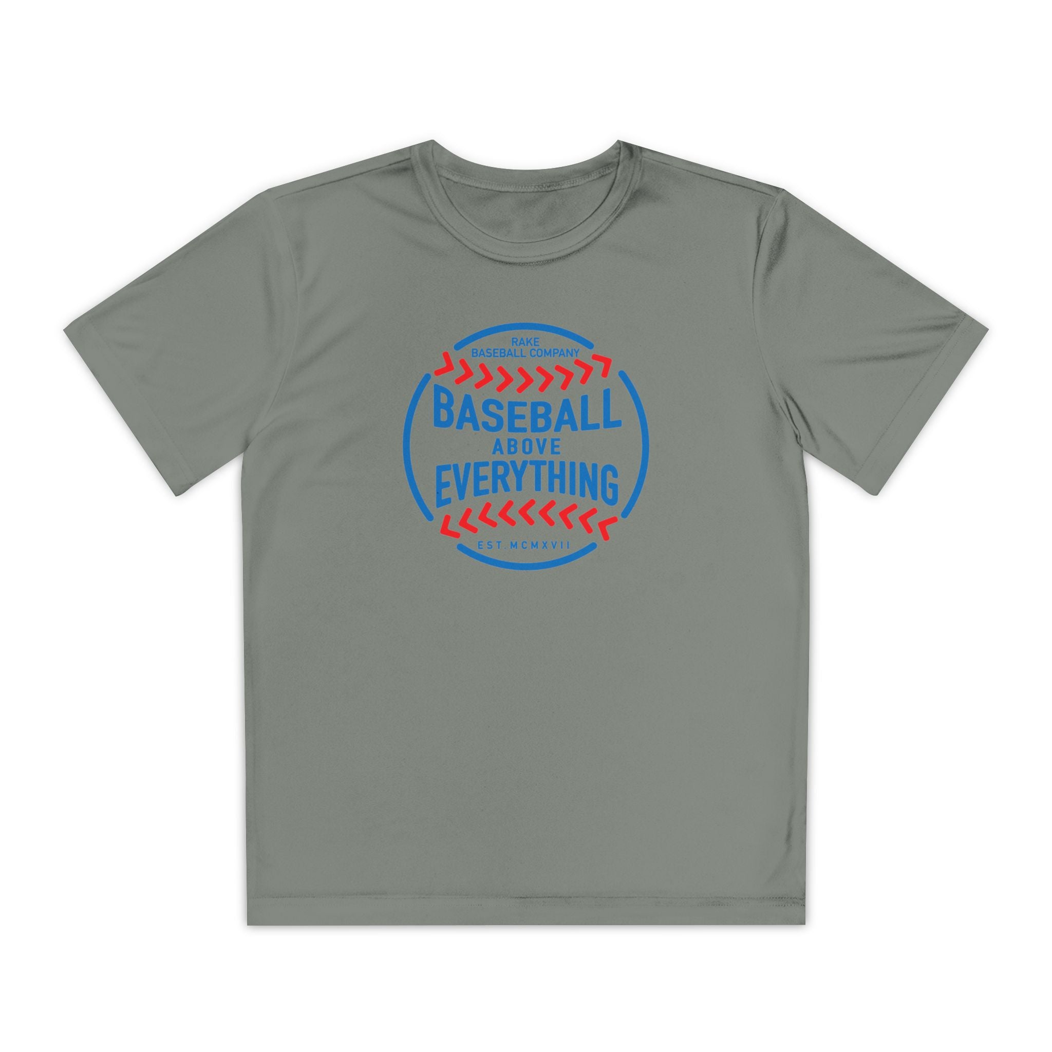 Kids Baseball Above Everything Dry Fit Tee - Rake Baseball Company - RAKE BASEBALL | BASEBALL T-SHIRT | BASEBALL CLOTHING | GOOD VIBES ONLY