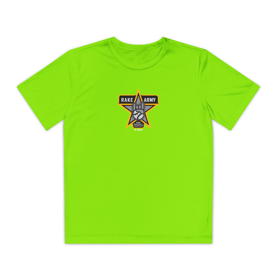 Kids Rake Army Dry Fit Tee - Rake Baseball Company - RAKE BASEBALL | BASEBALL T-SHIRT | BASEBALL CLOTHING | GOOD VIBES ONLY