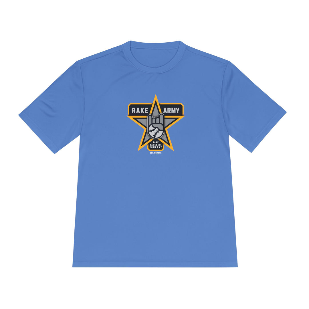 Rake Army Dry Fit Tee - Rake Baseball Company - RAKE BASEBALL | BASEBALL T-SHIRT | BASEBALL CLOTHING | GOOD VIBES ONLY