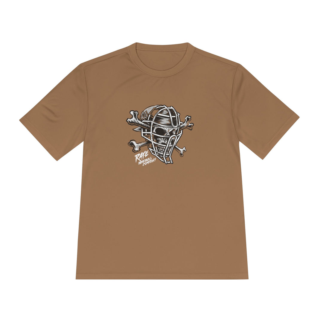 Skull & Bones Catching Dry Fit Tee - Rake Baseball Company - RAKE BASEBALL | BASEBALL T-SHIRT | BASEBALL CLOTHING | GOOD VIBES ONLY