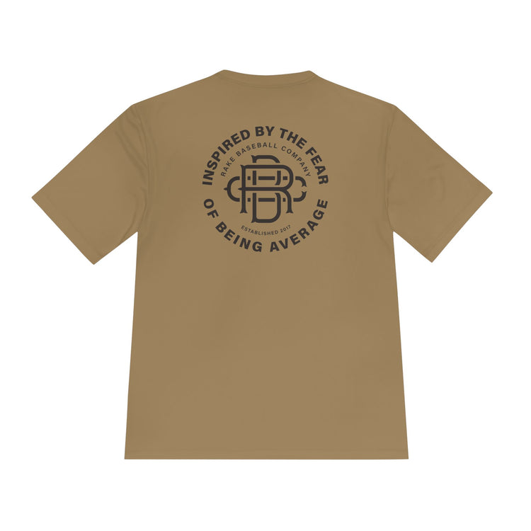 Fear of Being Average Dry Fit Tee - Rake Baseball Company - RAKE BASEBALL | BASEBALL T-SHIRT | BASEBALL CLOTHING | GOOD VIBES ONLY