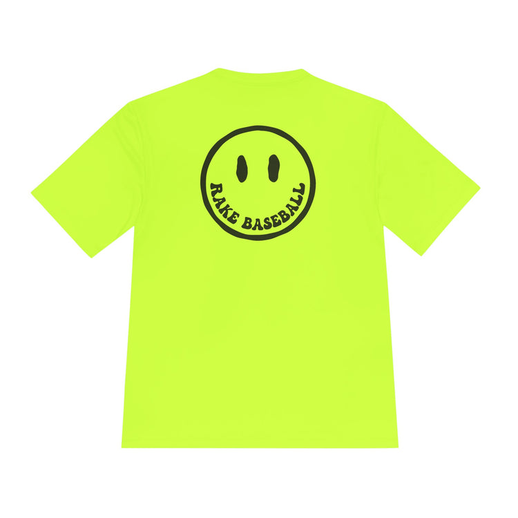 Rake Smile Dry Fit Tee - Rake Baseball Company - RAKE BASEBALL | BASEBALL T-SHIRT | BASEBALL CLOTHING | GOOD VIBES ONLY