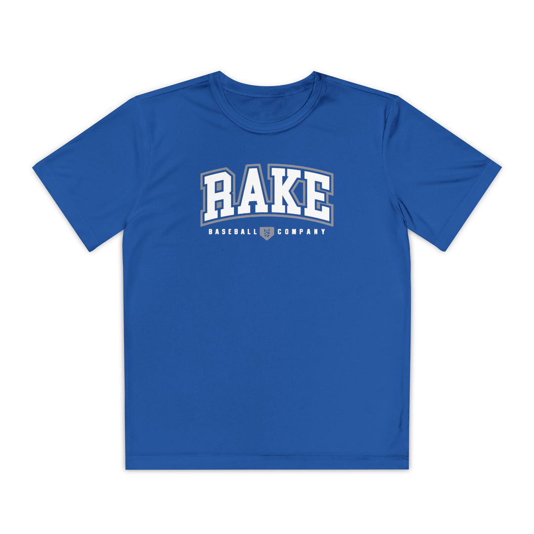 Kids Rake Collegiate Dry Fit Tee - Rake Baseball Company - RAKE BASEBALL | BASEBALL T-SHIRT | BASEBALL CLOTHING | GOOD VIBES ONLY
