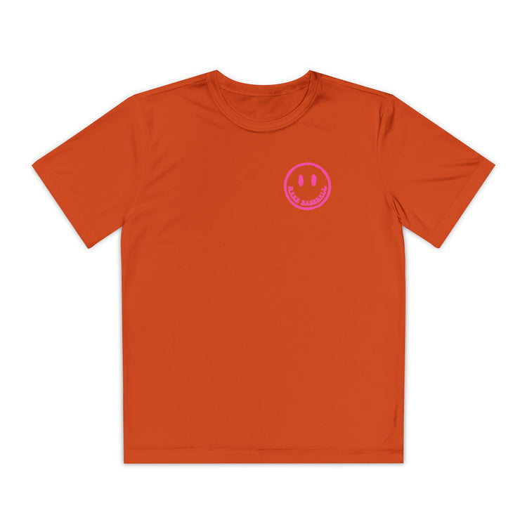Kids Rake Smile Dry Fit Tee - Rake Baseball Company - RAKE BASEBALL | BASEBALL T-SHIRT | BASEBALL CLOTHING | GOOD VIBES ONLY