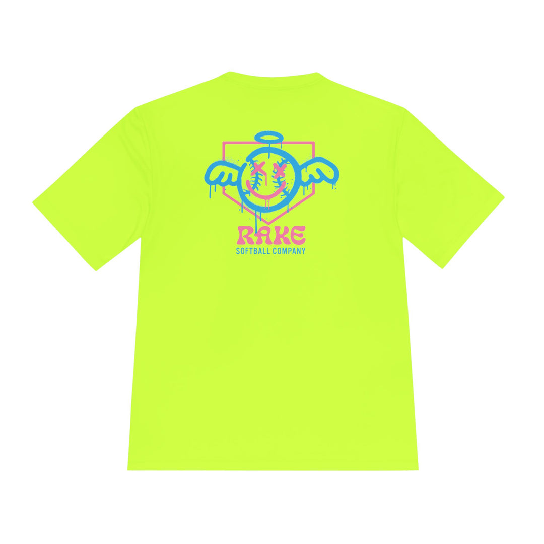 She Angel Drip Softball Dry Fit Tee - Rake Baseball Company - RAKE BASEBALL | BASEBALL T-SHIRT | BASEBALL CLOTHING | GOOD VIBES ONLY