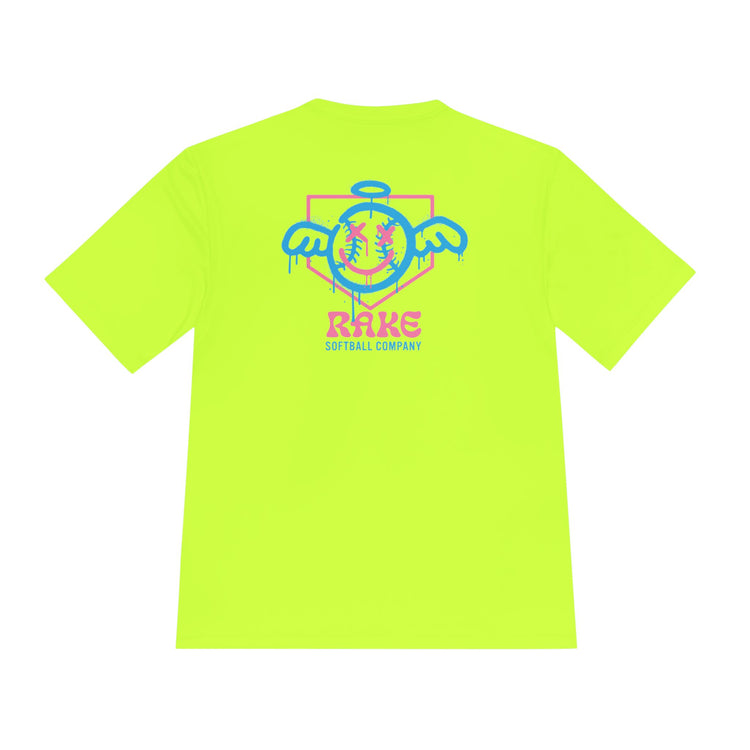 She Angel Drip Softball Dry Fit Tee - Rake Baseball Company - RAKE BASEBALL | BASEBALL T-SHIRT | BASEBALL CLOTHING | GOOD VIBES ONLY
