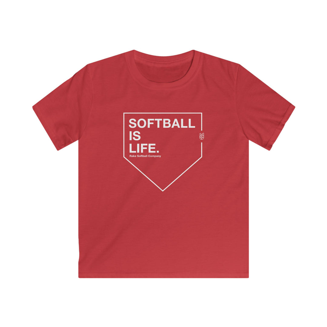 Kids Softball Is Life Tee - Rake Baseball Company - RAKE BASEBALL | BASEBALL T-SHIRT | BASEBALL CLOTHING | GOOD VIBES ONLY