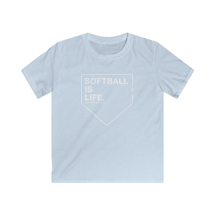 Kids Softball Is Life Tee - Rake Baseball Company - RAKE BASEBALL | BASEBALL T-SHIRT | BASEBALL CLOTHING | GOOD VIBES ONLY