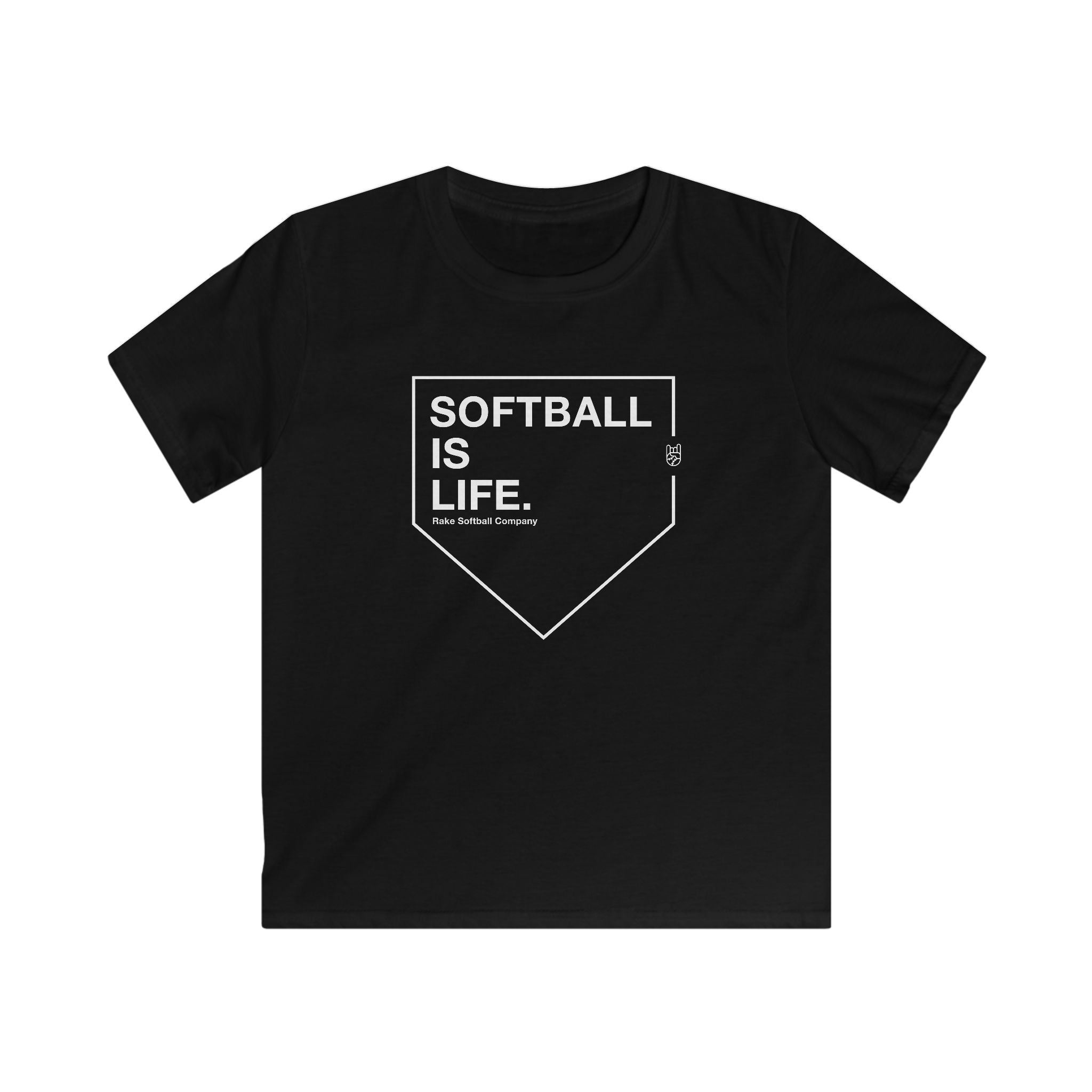 Kids Softball Is Life Tee - Rake Baseball Company - RAKE BASEBALL | BASEBALL T-SHIRT | BASEBALL CLOTHING | GOOD VIBES ONLY