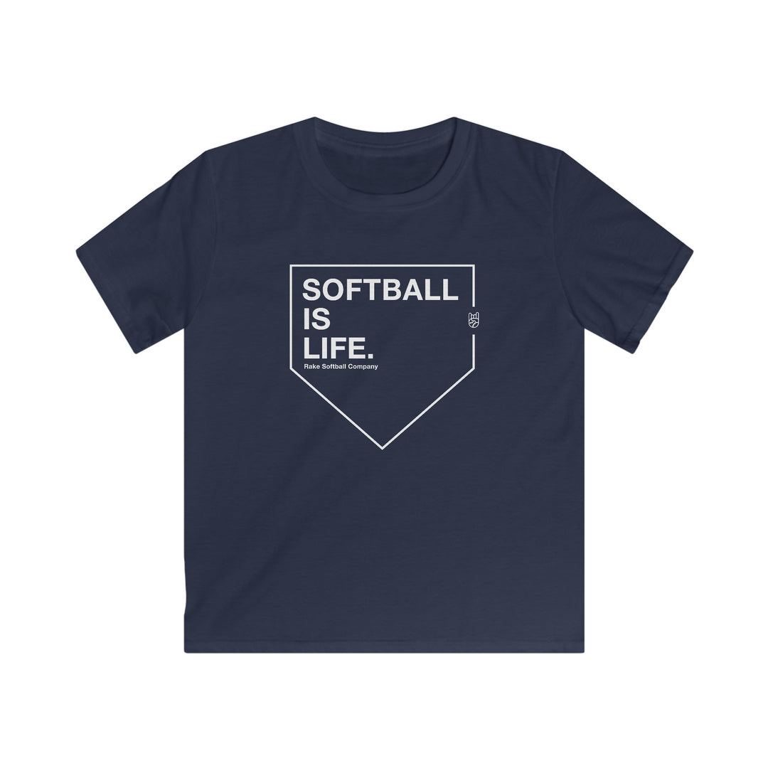 Kids Softball Is Life Tee - Rake Baseball Company - RAKE BASEBALL | BASEBALL T-SHIRT | BASEBALL CLOTHING | GOOD VIBES ONLY