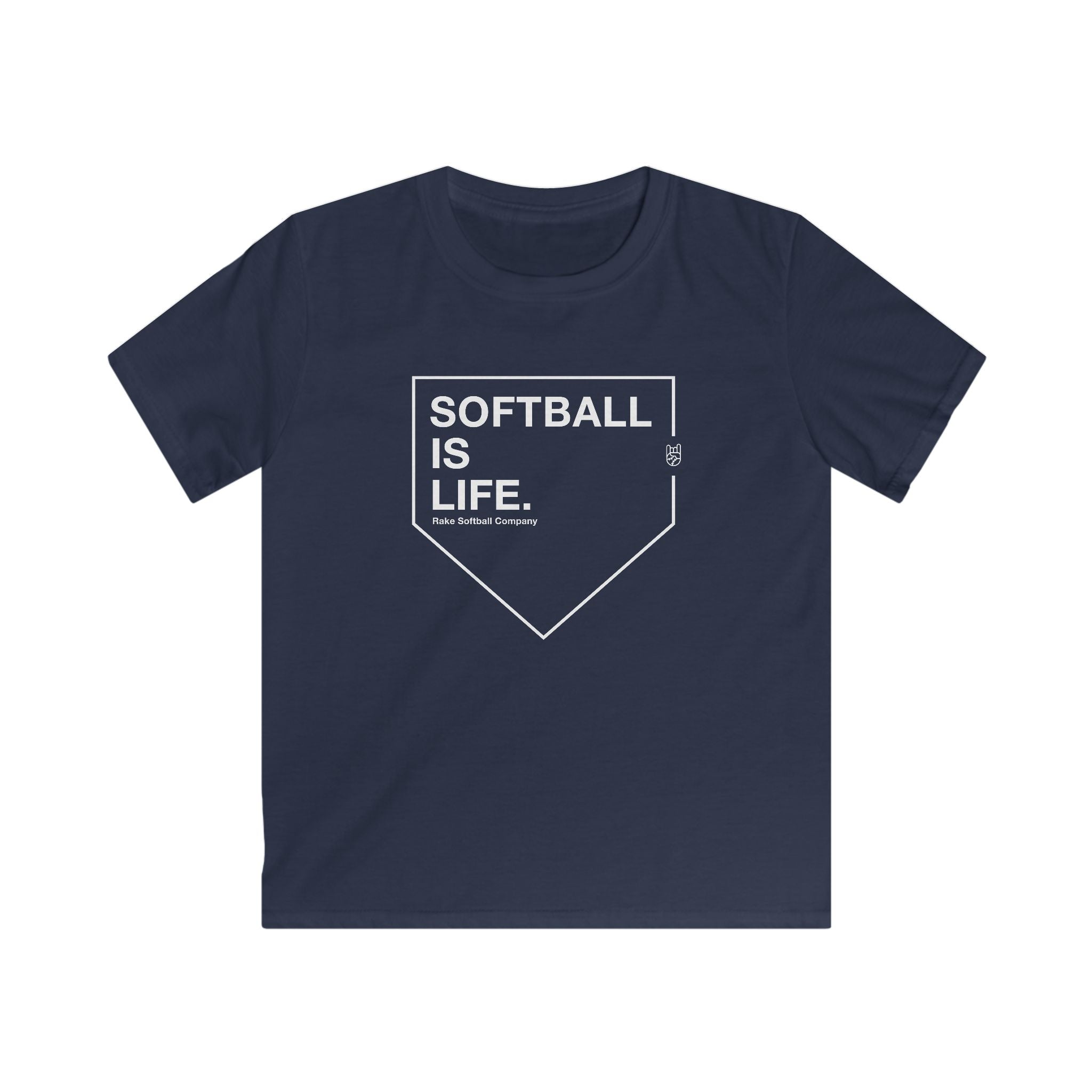 Kids Softball Is Life Tee - Rake Baseball Company - RAKE BASEBALL | BASEBALL T-SHIRT | BASEBALL CLOTHING | GOOD VIBES ONLY