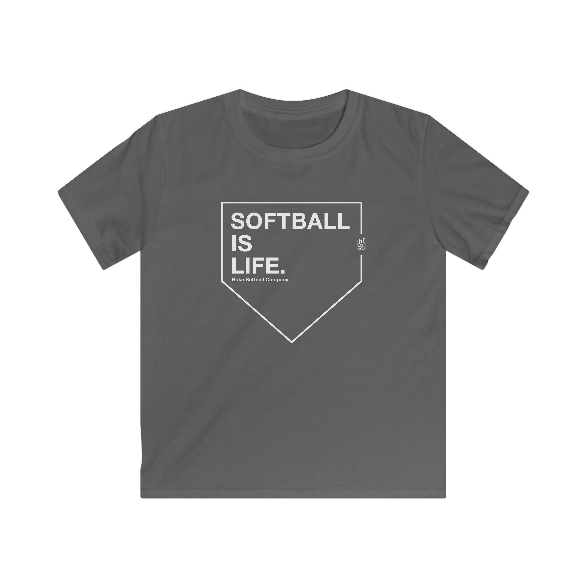 Kids Softball Is Life Tee - Rake Baseball Company - RAKE BASEBALL | BASEBALL T-SHIRT | BASEBALL CLOTHING | GOOD VIBES ONLY