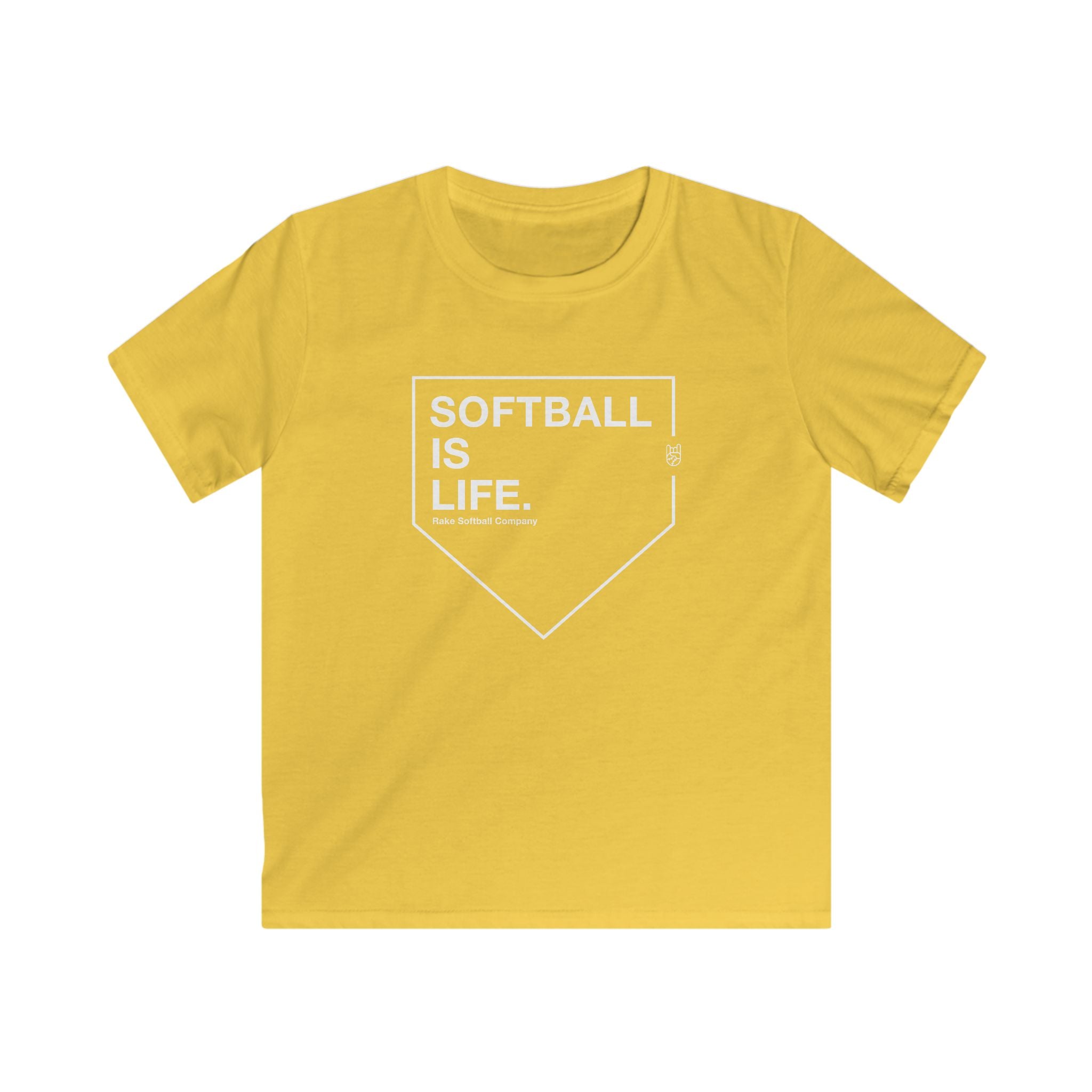 Kids Softball Is Life Tee - Rake Baseball Company - RAKE BASEBALL | BASEBALL T-SHIRT | BASEBALL CLOTHING | GOOD VIBES ONLY