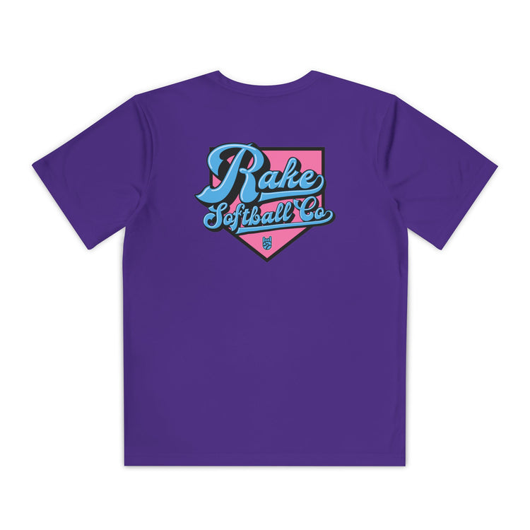 Kids Rake Softball Co. Dry Fit Tee - Rake Baseball Company - RAKE BASEBALL | BASEBALL T-SHIRT | BASEBALL CLOTHING | GOOD VIBES ONLY