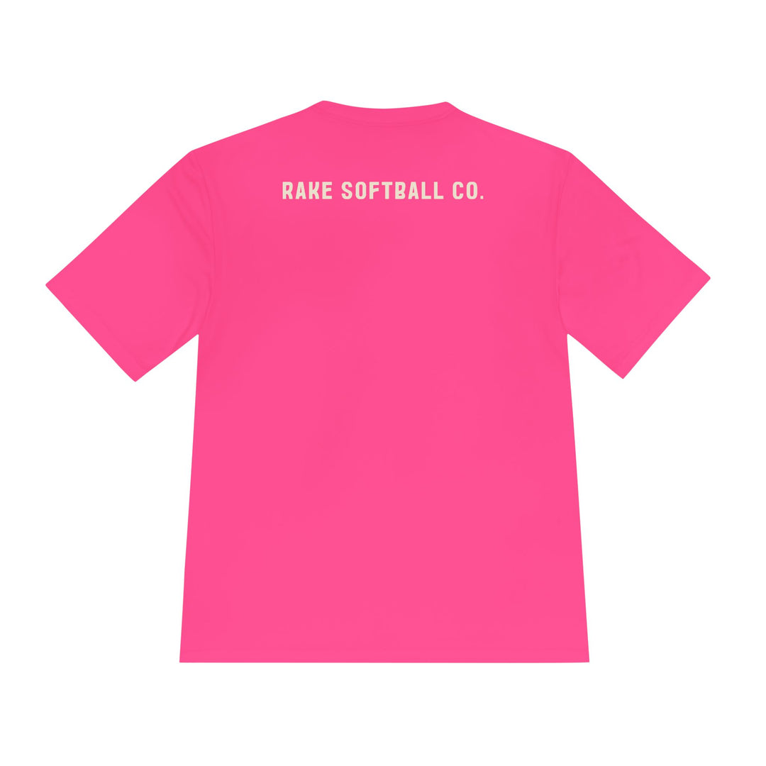 Built To Rake Softball Dry Fit Tee - Rake Baseball Company - RAKE BASEBALL | BASEBALL T-SHIRT | BASEBALL CLOTHING | GOOD VIBES ONLY