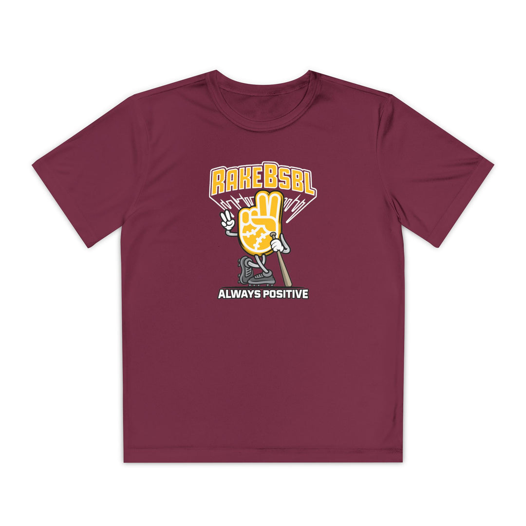 Kids "Always Positive" Dry Fit Tee - Rake Baseball Company - RAKE BASEBALL | BASEBALL T-SHIRT | BASEBALL CLOTHING | GOOD VIBES ONLY