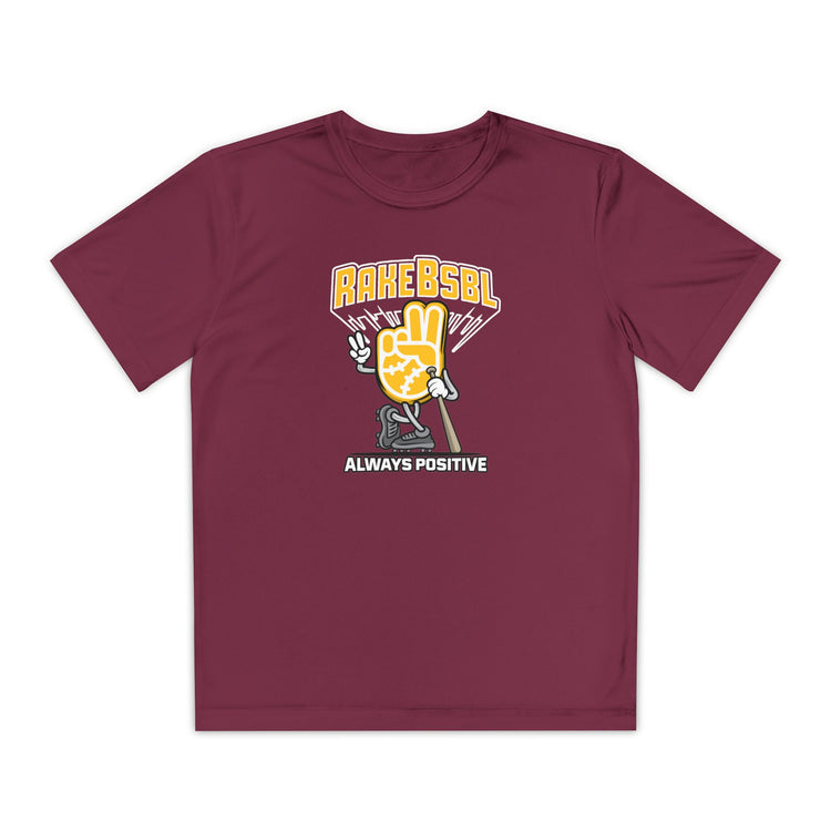 Kids "Always Positive" Dry Fit Tee - Rake Baseball Company - RAKE BASEBALL | BASEBALL T-SHIRT | BASEBALL CLOTHING | GOOD VIBES ONLY