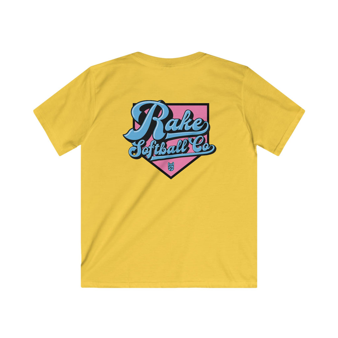 Kids Rake Softball Co. Tee - Rake Baseball Company - RAKE BASEBALL | BASEBALL T-SHIRT | BASEBALL CLOTHING | GOOD VIBES ONLY