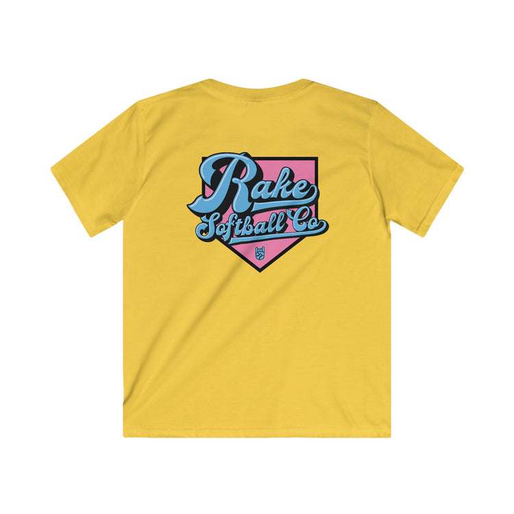 Kids Rake Softball Co. Tee - Rake Baseball Company - RAKE BASEBALL | BASEBALL T-SHIRT | BASEBALL CLOTHING | GOOD VIBES ONLY