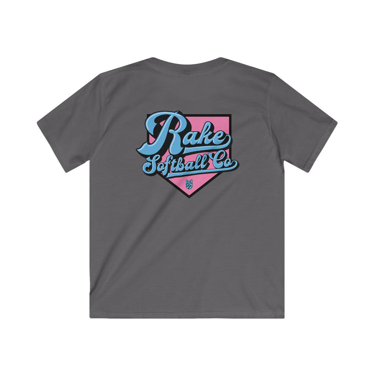 Kids Rake Softball Co. Tee - Rake Baseball Company - RAKE BASEBALL | BASEBALL T-SHIRT | BASEBALL CLOTHING | GOOD VIBES ONLY
