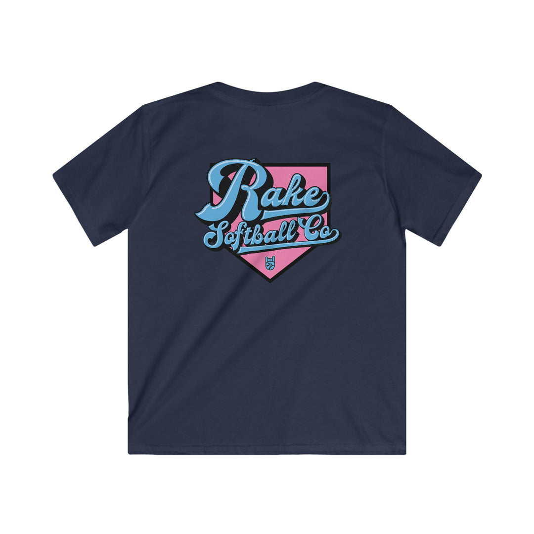 Kids Rake Softball Co. Tee - Rake Baseball Company - RAKE BASEBALL | BASEBALL T-SHIRT | BASEBALL CLOTHING | GOOD VIBES ONLY