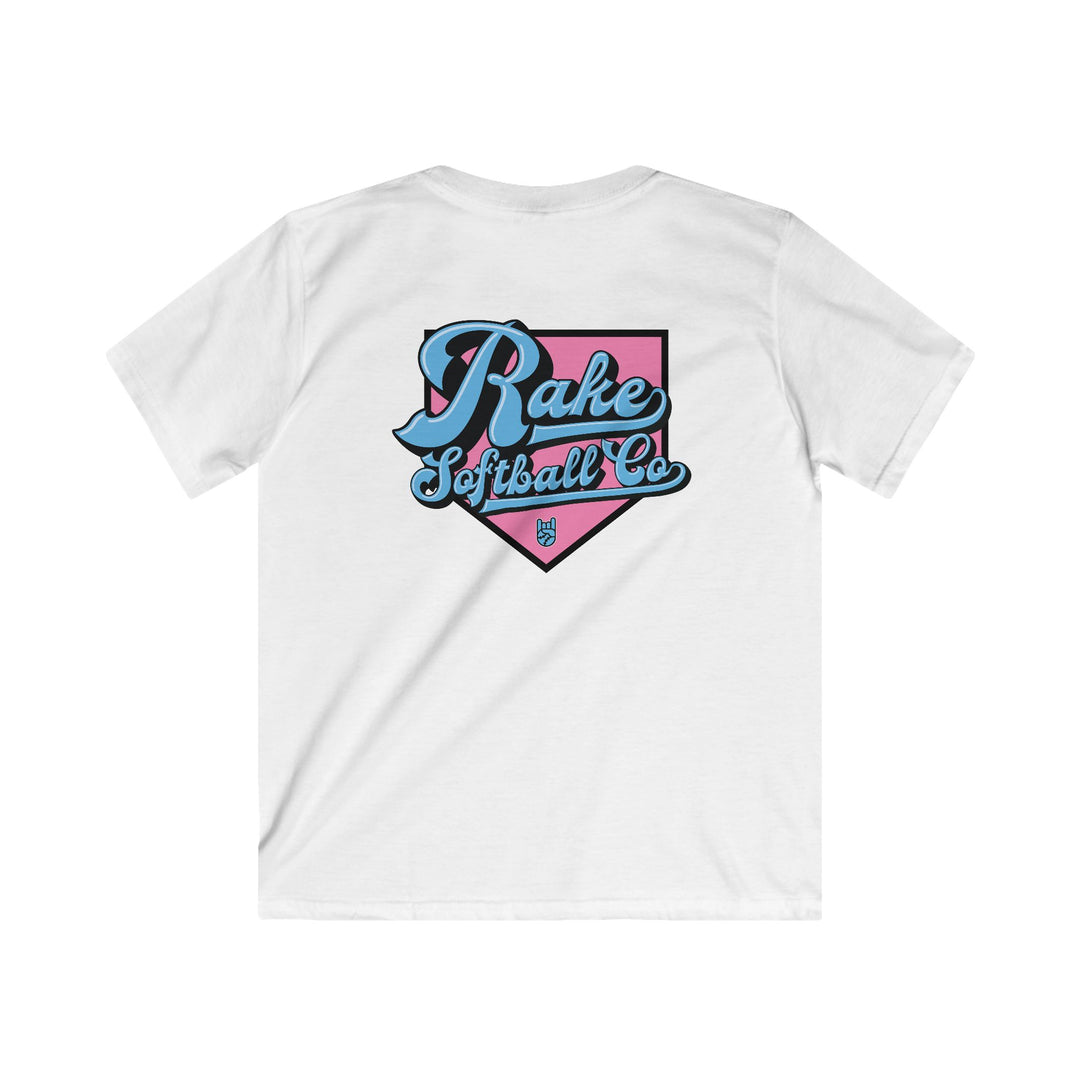 Kids Rake Softball Co. Tee - Rake Baseball Company - RAKE BASEBALL | BASEBALL T-SHIRT | BASEBALL CLOTHING | GOOD VIBES ONLY