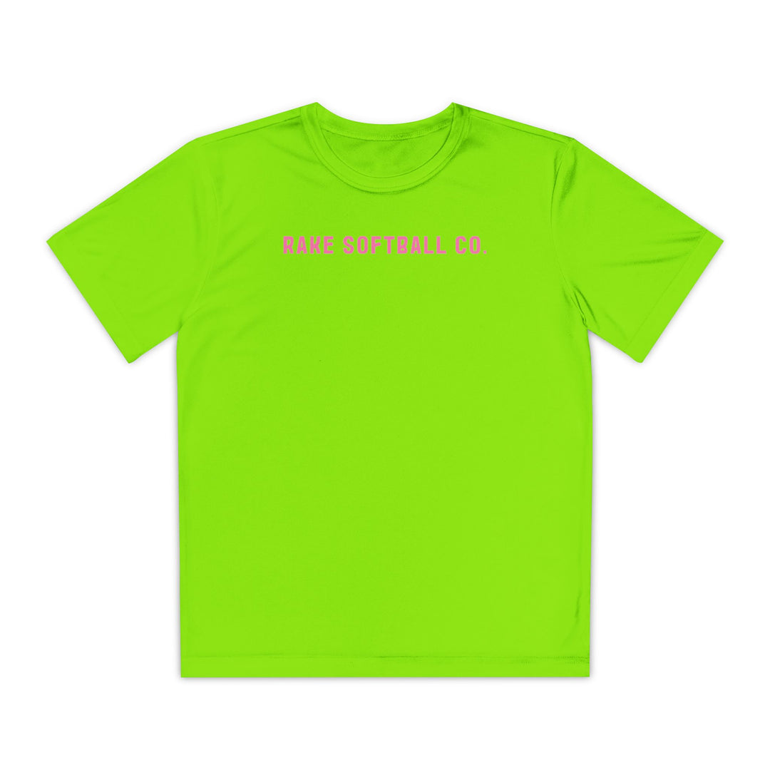 Kids Rake Softball Company Dry Fit Tee - Rake Baseball Company - RAKE BASEBALL | BASEBALL T-SHIRT | BASEBALL CLOTHING | GOOD VIBES ONLY