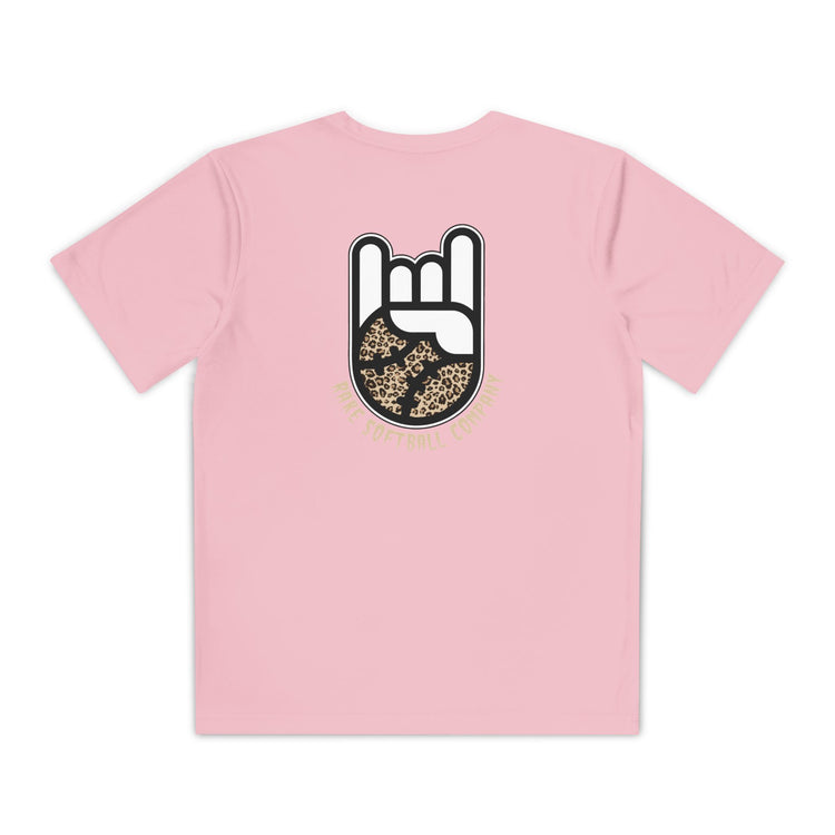 Kids Rake Cheetah Softball Company Dry Fit Tee - Rake Baseball Company - RAKE BASEBALL | BASEBALL T-SHIRT | BASEBALL CLOTHING | GOOD VIBES ONLY