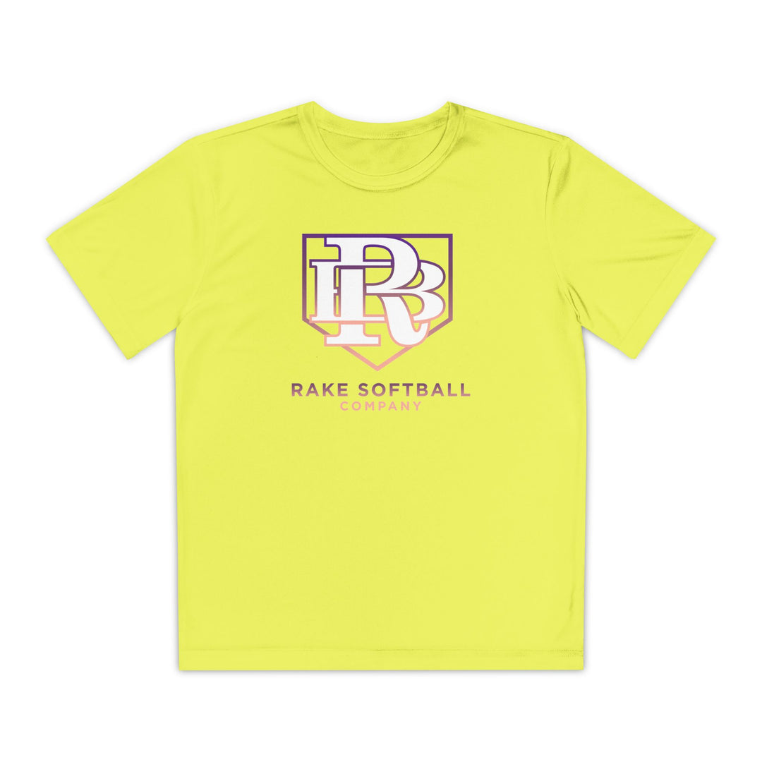 Kids RB Homeplate Softball Dry Fit Tee - Rake Baseball Company - RAKE BASEBALL | BASEBALL T-SHIRT | BASEBALL CLOTHING | GOOD VIBES ONLY