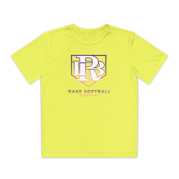 Kids RB Homeplate Softball Dry Fit Tee - Rake Baseball Company - RAKE BASEBALL | BASEBALL T-SHIRT | BASEBALL CLOTHING | GOOD VIBES ONLY