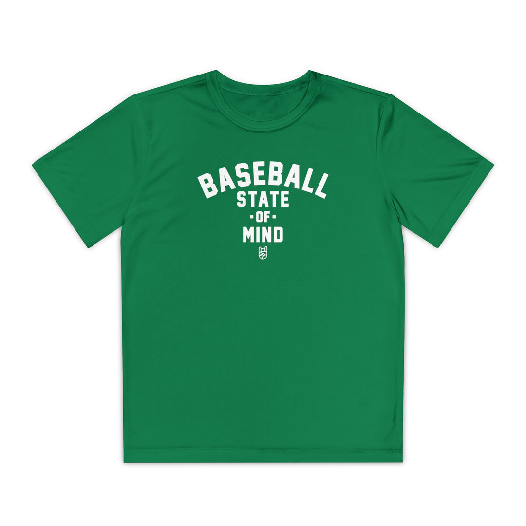 Kids Baseball State Of Mind Dry Fit Tee - Rake Baseball Company - RAKE BASEBALL | BASEBALL T-SHIRT | BASEBALL CLOTHING | GOOD VIBES ONLY