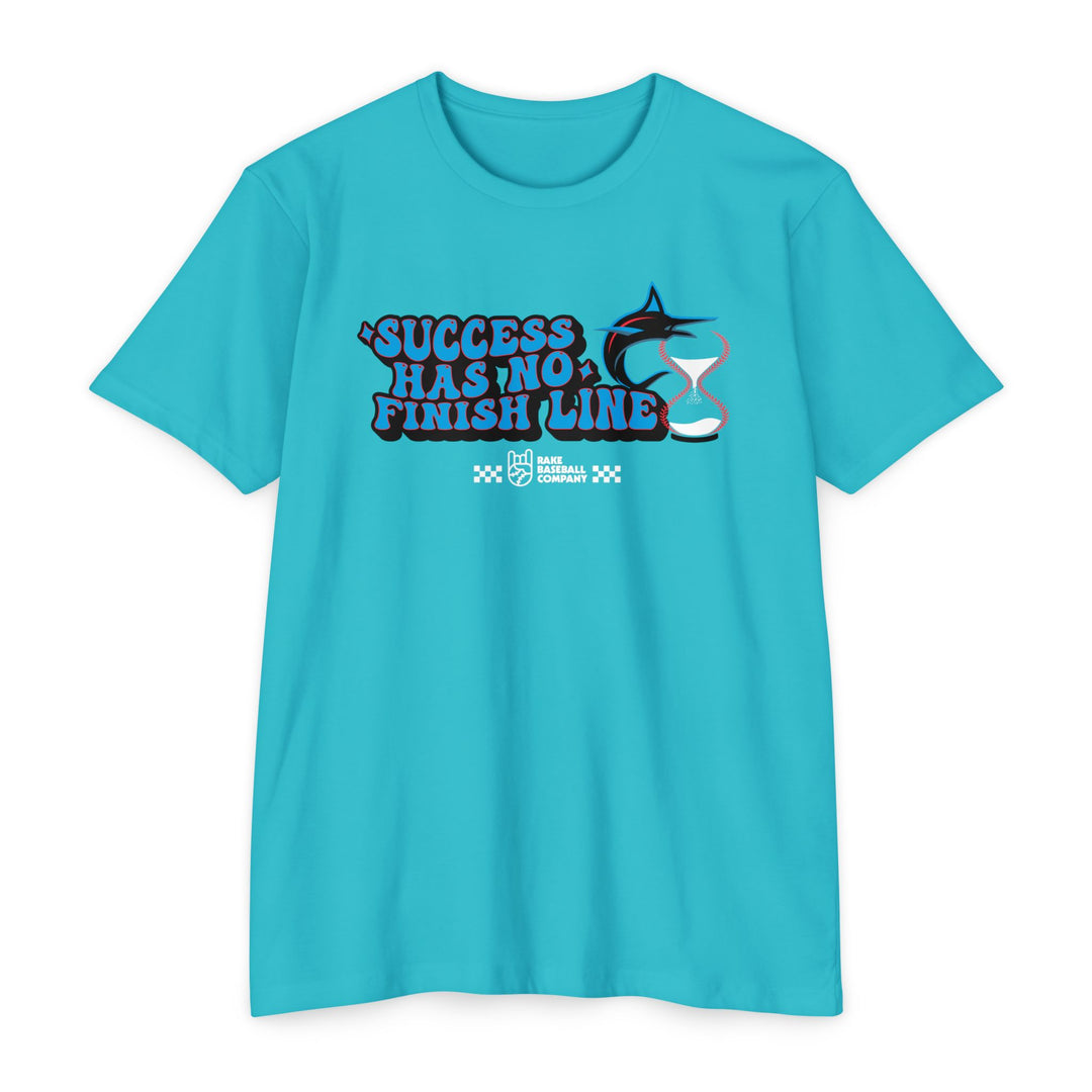 Marlins Success Has No Finish Line Tee - Rake Baseball Company - RAKE BASEBALL | BASEBALL T-SHIRT | BASEBALL CLOTHING | GOOD VIBES ONLY