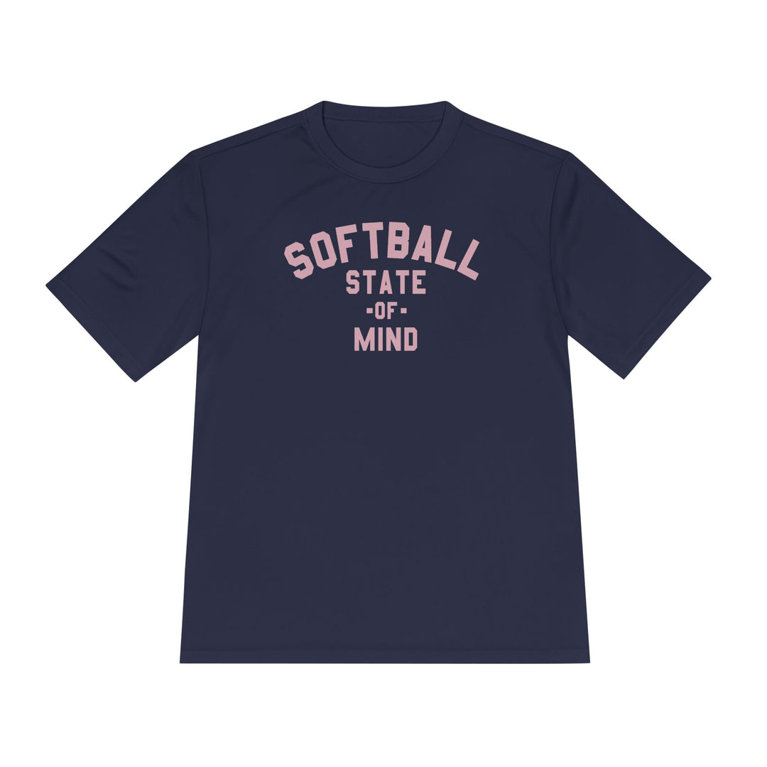 Softball State of Mind Dry Fit Tee - Rake Baseball Company - RAKE BASEBALL | BASEBALL T-SHIRT | BASEBALL CLOTHING | GOOD VIBES ONLY
