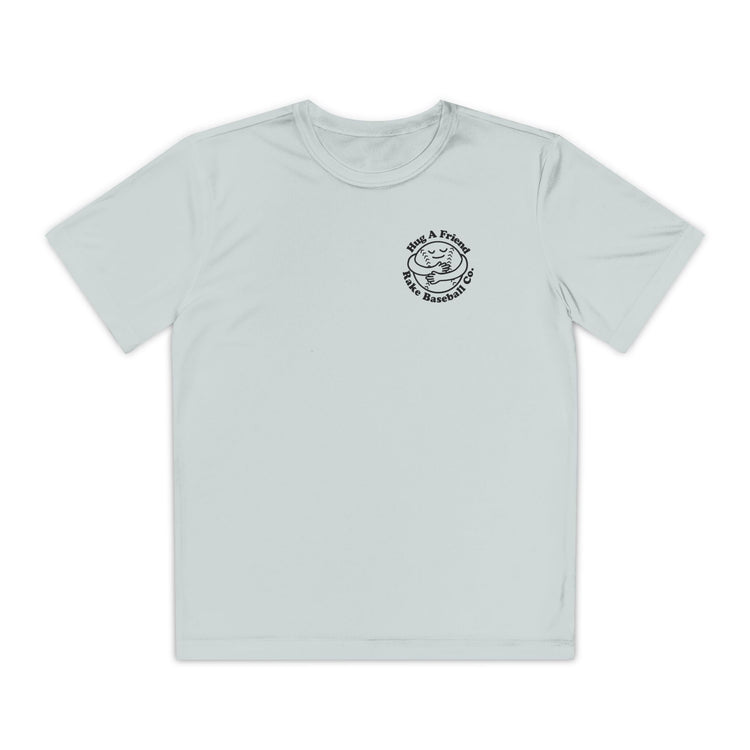 Kids Hug A Friend Dry Fit Tee - Rake Baseball Company - RAKE BASEBALL | BASEBALL T-SHIRT | BASEBALL CLOTHING | GOOD VIBES ONLY