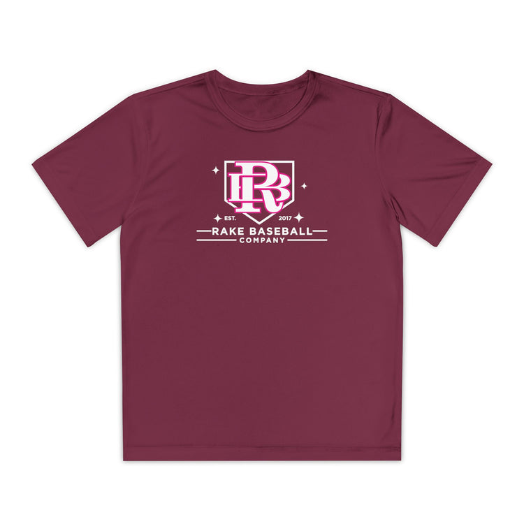 Kids Rake Baseball Homeplate Tee Dry Fit Tee - Rake Baseball Company - RAKE BASEBALL | BASEBALL T-SHIRT | BASEBALL CLOTHING | GOOD VIBES ONLY