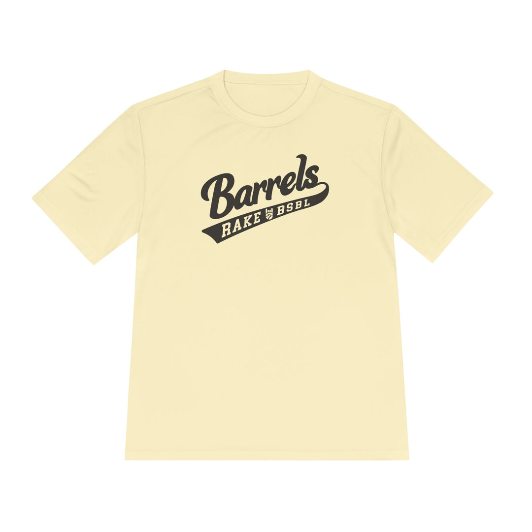 Barrels Dry Fit Tee - Rake Baseball Company - RAKE BASEBALL | BASEBALL T-SHIRT | BASEBALL CLOTHING | GOOD VIBES ONLY
