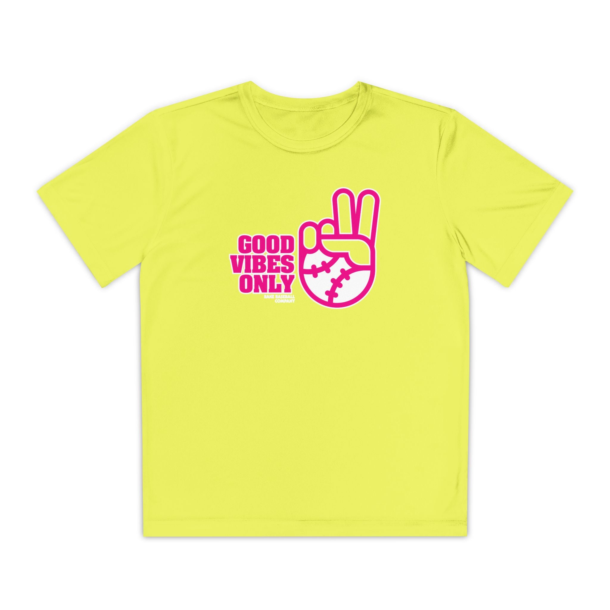 Kids Good Vibes Only Dry Fit Tee - Rake Baseball Company - RAKE BASEBALL | BASEBALL T-SHIRT | BASEBALL CLOTHING | GOOD VIBES ONLY