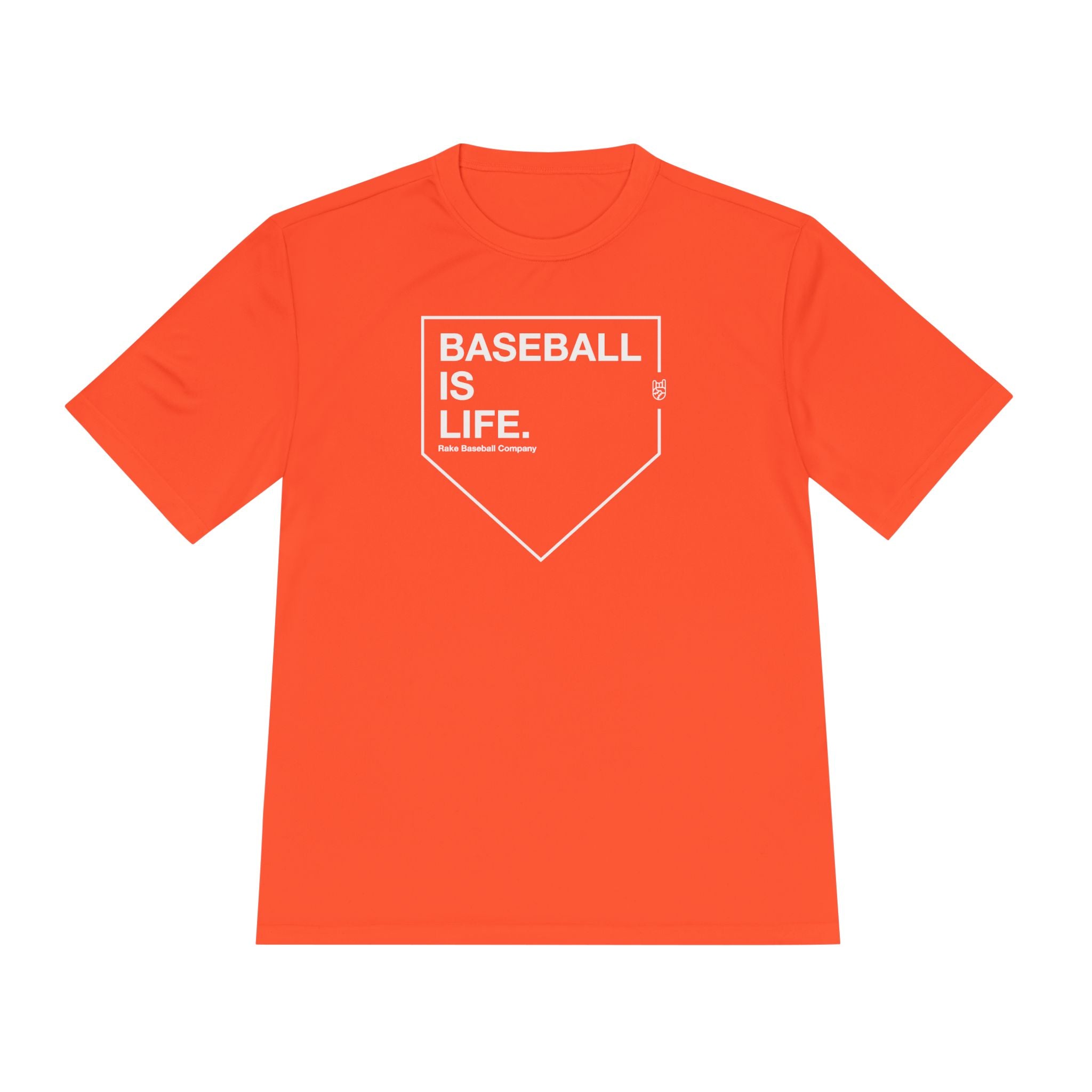 Baseball Is Life Dry Fit Tee - Rake Baseball Company - RAKE BASEBALL | BASEBALL T-SHIRT | BASEBALL CLOTHING | GOOD VIBES ONLY