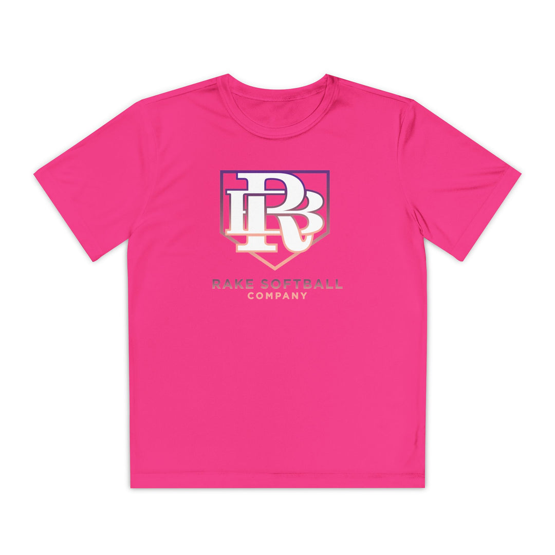 Kids RB Homeplate Softball Dry Fit Tee - Rake Baseball Company - RAKE BASEBALL | BASEBALL T-SHIRT | BASEBALL CLOTHING | GOOD VIBES ONLY