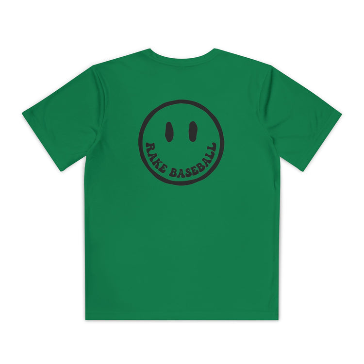 Kids Rake Smile Dry Fit Tee - Rake Baseball Company - RAKE BASEBALL | BASEBALL T-SHIRT | BASEBALL CLOTHING | GOOD VIBES ONLY