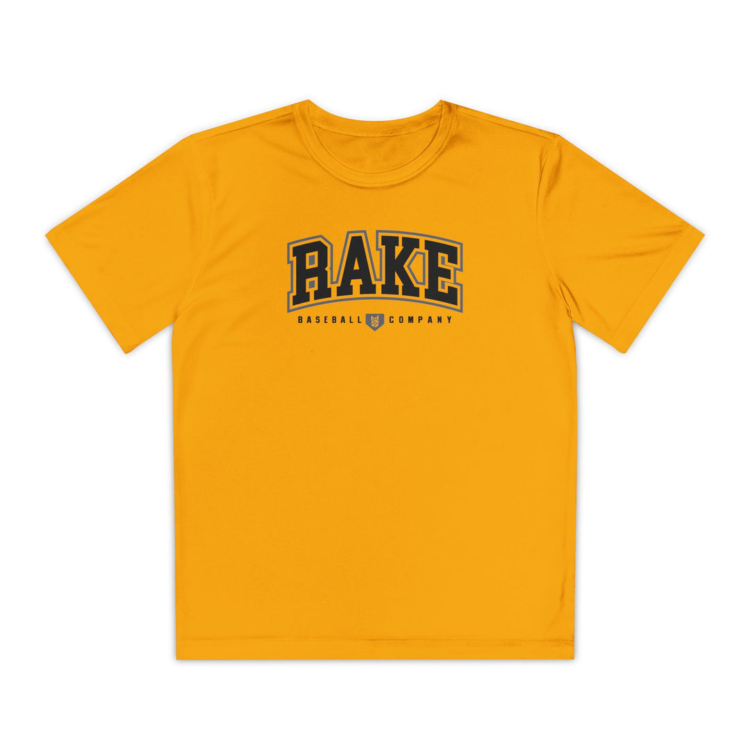 Kids Rake Collegiate Dry Fit Tee - Rake Baseball Company - RAKE BASEBALL | BASEBALL T-SHIRT | BASEBALL CLOTHING | GOOD VIBES ONLY
