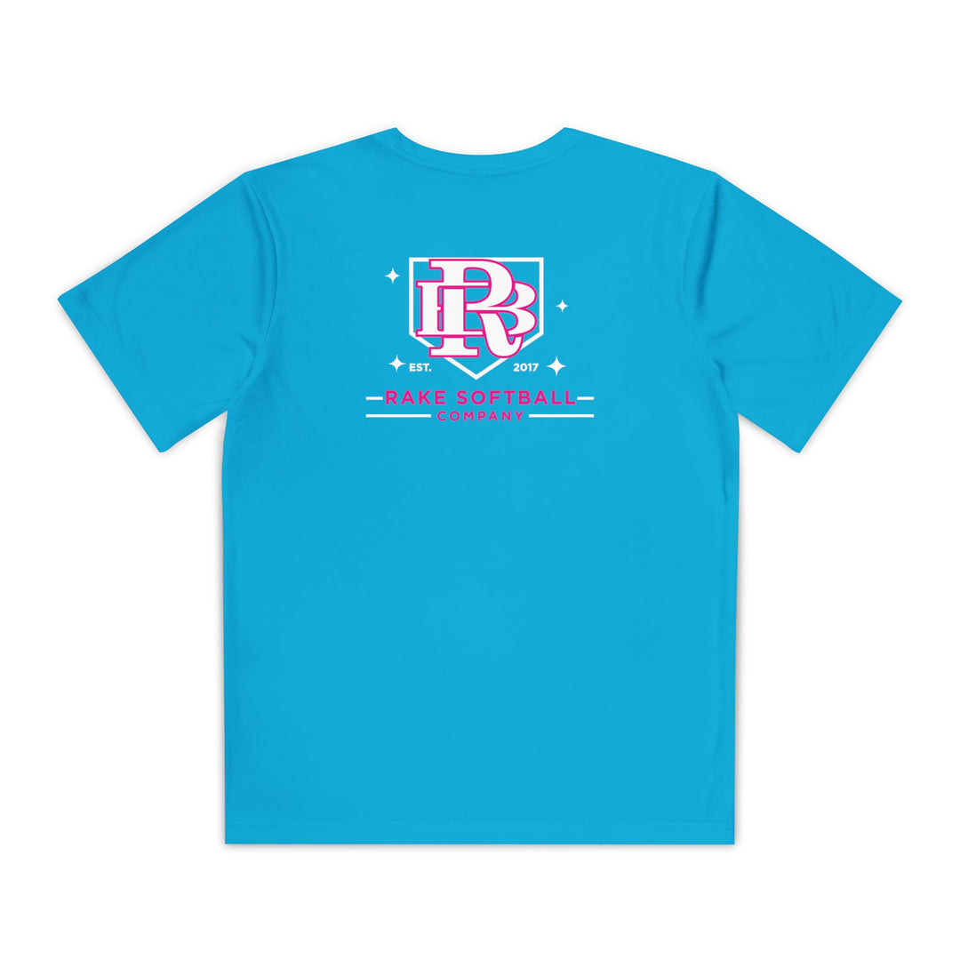 Kids RB Homeplate Softball Dry Fit Tee - Rake Baseball Company - RAKE BASEBALL | BASEBALL T-SHIRT | BASEBALL CLOTHING | GOOD VIBES ONLY