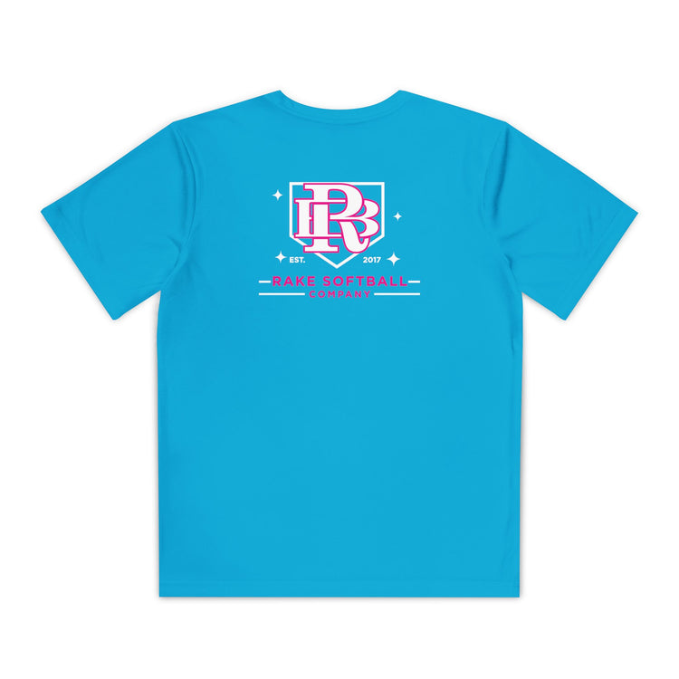 Kids RB Homeplate Softball Dry Fit Tee - Rake Baseball Company - RAKE BASEBALL | BASEBALL T-SHIRT | BASEBALL CLOTHING | GOOD VIBES ONLY