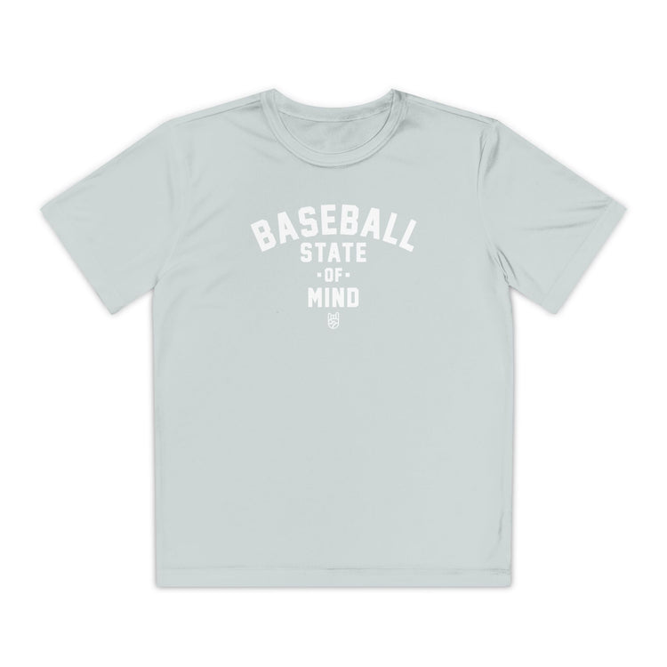 Kids Baseball State Of Mind Dry Fit Tee - Rake Baseball Company - RAKE BASEBALL | BASEBALL T-SHIRT | BASEBALL CLOTHING | GOOD VIBES ONLY
