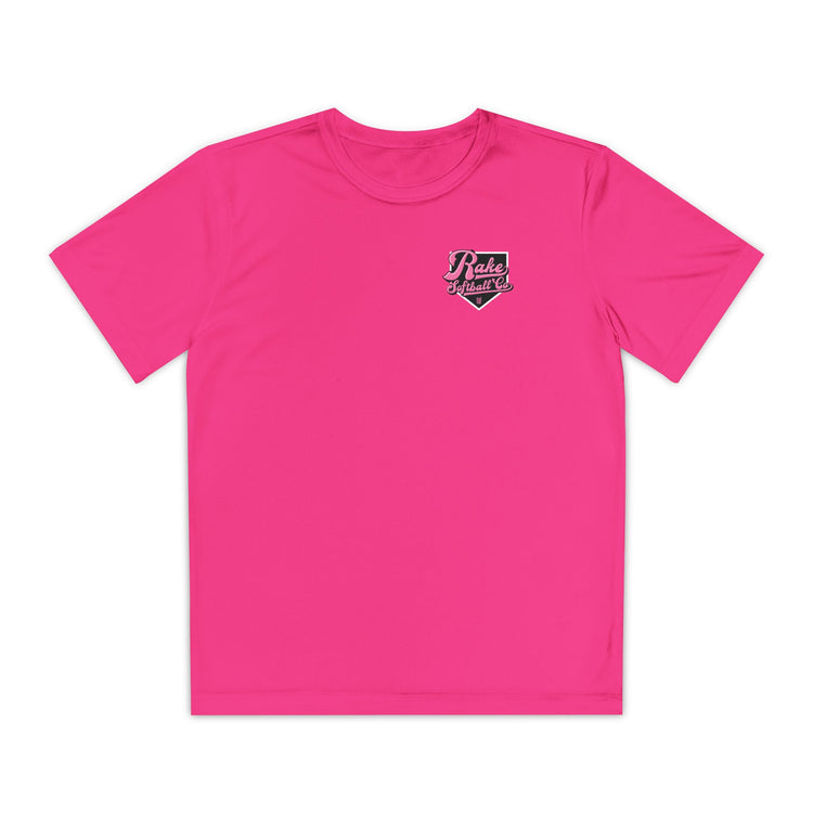 Kids Rake Softball Co. Dry Fit Tee - Rake Baseball Company - RAKE BASEBALL | BASEBALL T-SHIRT | BASEBALL CLOTHING | GOOD VIBES ONLY