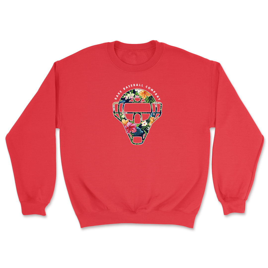 Catcher Mask Floral Crewneck Sweatshirt